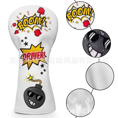 新款高尔夫球杆套一号木杆套红色白色炸弹Iron cover杆头套Golf图5