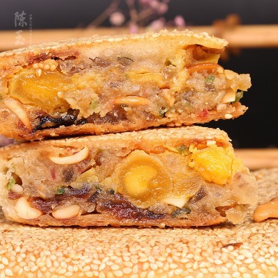 温州特产桥墩陈玉成手工大月饼鲜肉蛋黄五仁750g中秋礼盒装 500克图4