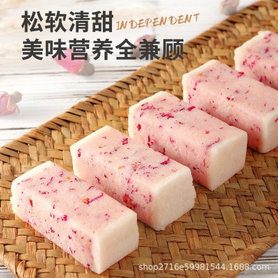 中式点心重瓣红玫瑰芡实糕传统糕点早餐代餐无蔗糖食品开 袋即食图3