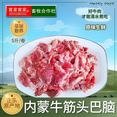首菜首家 内蒙牛筋头巴脑 剔骨牛肉1斤/件烧烤火锅食材牛肉批发