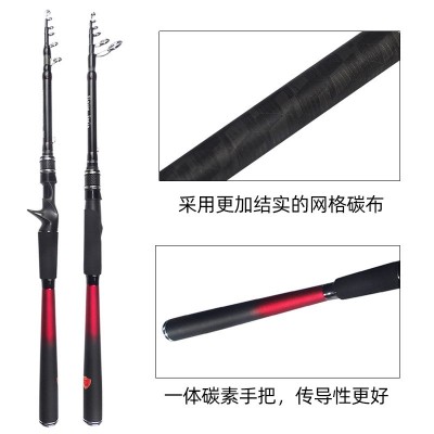 厂家伸缩枪柄路亚竿碳素超硬振出式路亚竿便携短节海竿钓鱼杆图2