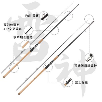 雷强竿黑鱼竿轻雷竿碳素xxxh硬调枪柄重雷强杆打黑路亚竿锚鱼竿图5