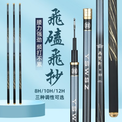 无双斩黑坑鱼竿手竿超轻19调8H10H12H超硬黑坑飞磕竿台钓竿罗飞竿图2