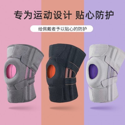 加压绑带运动护膝篮球骑行户外登山半月板关节护膝套跑步透 气护膝图2