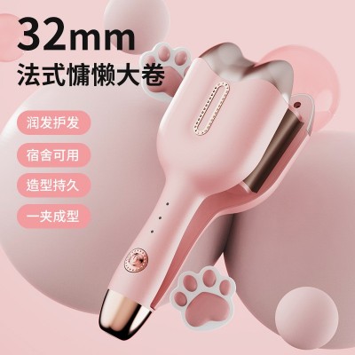 猫爪蛋蛋卷头卷发棒水波纹波浪可爱夹板短电卷发器可爱小巧卷发棒图2