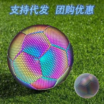 跨境爆款5号发光足球 世界杯纪念款耐磨成人标准炫彩发光足球批发图2