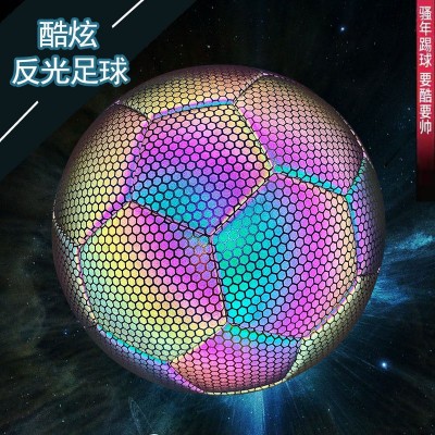 工厂现货反光足球批发跨境比赛训练专用低弹耐磨5号反光足球批发图2