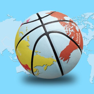 地球地图篮球PU软皮防滑成人青少年比赛用球笑脸蓝色蓝球图4