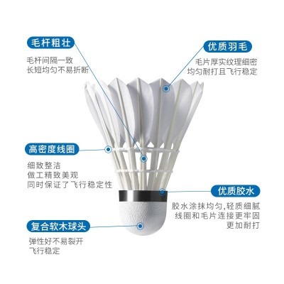 航宇金黄1号训练比赛羽毛球耐打飞行稳定场馆室内外台纤软木羽球图2