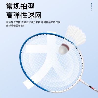 羽毛球拍2支装铁合金高弹力耐打成人训练拍户外羽毛球球拍批发图4