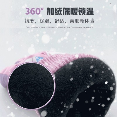 moon冬季卡通五指玩雪防水手套儿童保暖手套加厚防风户外骑行手套图3