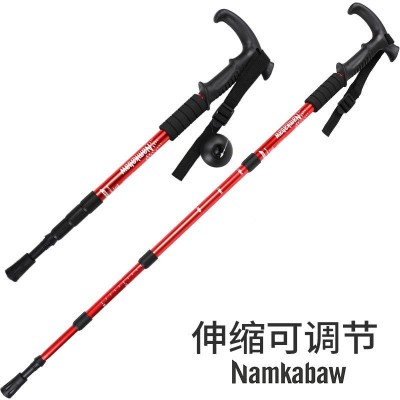 户外旅游登山杖可伸缩老年人爬山拐杖铝合金徒步杖拐棍手杖 批发图2