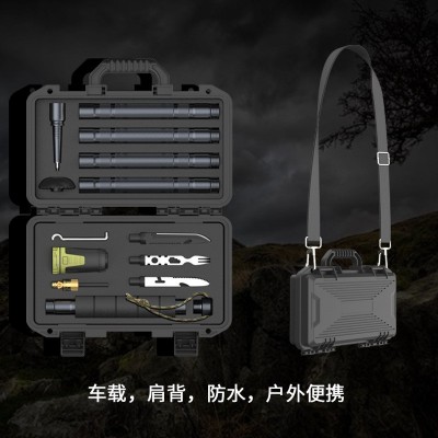 便携折叠多功能登山杖 6063铝合金户外爬山野营带灯登山杖套装图2