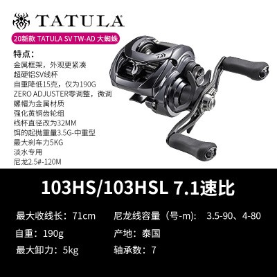 新款DAIWA达瓦红蜘蛛 火蜥蜴 竞技版蜘蛛TATULA大蜘蛛水滴轮渔轮图4