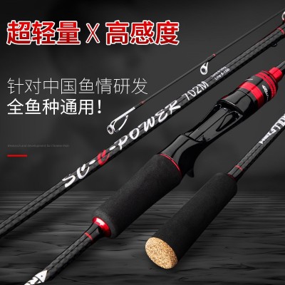 路亚竿碳素直柄枪柄M MH 路亚杆钓鱼竿路亚竿套装水滴轮纺车轮图4
