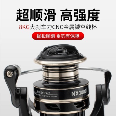 钓德来NX全金属渔轮纺车轮渔线轮鱼线轮海杆轮远投轮路亚鱼轮渔具图3