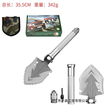 厂家直销不锈钢多功能工兵铲野外生存用品车载野营求生折叠工兵铲图5