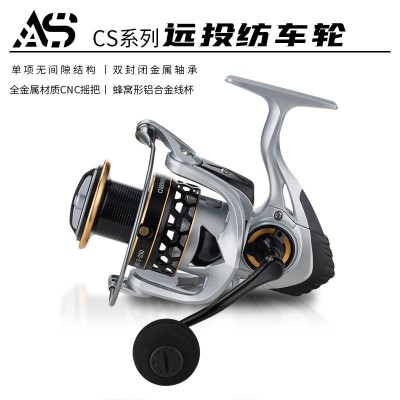 猎渔王鳌鲨AS渔具海钓轮银色CS金属渔轮纺车轮渔线轮水滴 轮远投轮图3