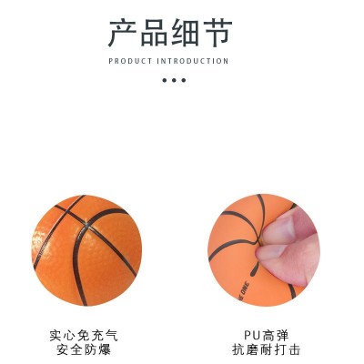 PU高弹力100mm儿童迷你玩具球幼儿园专用实心海绵软体足蓝网棒球图2