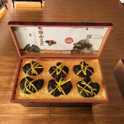 厂家吉林灵芝长白山整朵干紫灵芝泡酒东北林芝切片大礼盒装四朵图3