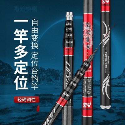 新品定位鱼竿跨境台钓竿7.2米超轻超硬高碳素28调一竿多定位代发图5