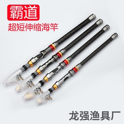 厂家批发超短可伸缩小海杆 1.8-3.6M碳素海竿超硬远投矶竿抛竿图2