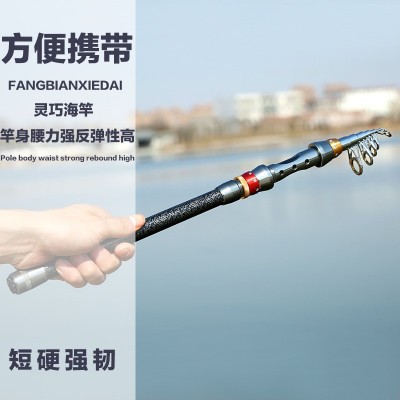 厂家直销超短海竿抛竿超硬海竿甩杆鱼杆1.8-3.6M碳素可伸缩路亚杆图2