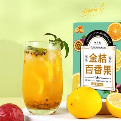 金桔柠檬百香果茶补充维c水果茶网红茶批发冻干青桔柠檬片百香果图2