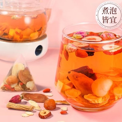 红参黄茋红枣枸杞小罐茶龙眼女人玫瑰茶源头厂家抖快一件代发图2