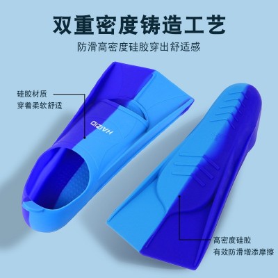 HAIZID硅胶游泳脚蹼批发成人儿童蛙鞋自由泳短脚蹼训练专业潜水图2