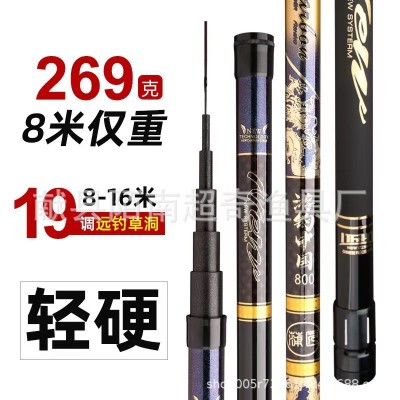 批发高碳素12米以上大炮竿 传统钓超轻长杆 超硬打窝竿长节钓鱼竿图2