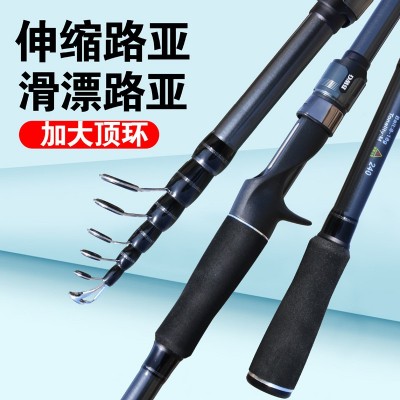 碳素伸缩路亚竿批发直柄路亚杆钓鱼竿超轻硬钓竿短节便携伸缩海竿图3