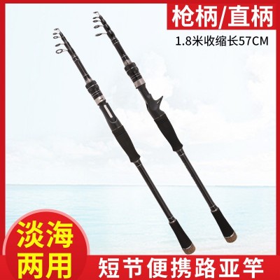 碳素伸缩路亚竿路滑竿超轻硬钓竿短节便携伸缩海竿直柄路杆钓鱼竿图4